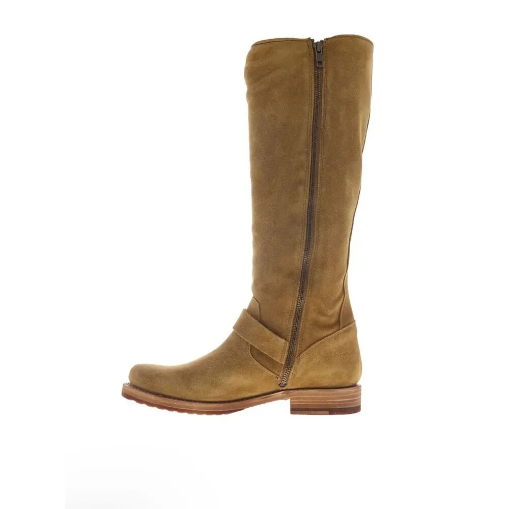 Frye Veronica Strap Tall 70592 Brandy Brown Suede Zipper Casual Boots Size 8.5